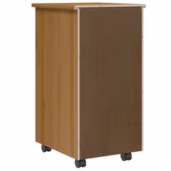 vidaXL Rolling Cabinet with Drawers Mobile File Cabinet Solid Wood Pine MOSS - honey brown and white, 34 x 39 x 65.5 cm - Additional view 4