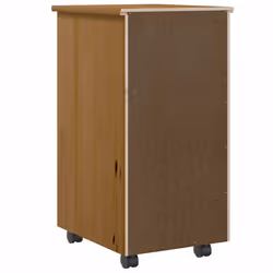 vidaXL Rolling Cabinet with Drawers MOSS Black Solid Wood Pine - honey brown and white - Additional view 4