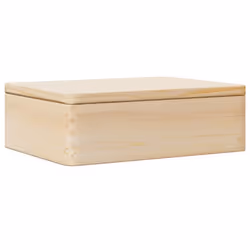 vidaXL Wooden Box Storage Box Wooden Crate Treasure Chest Solid Wood Pine - natural, 40 x 30 x 13 cm
