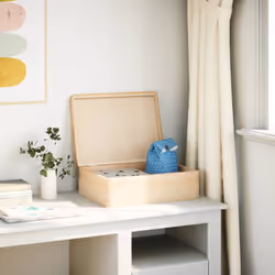 vidaXL Wooden Box Storage Box Wooden Crate Treasure Chest Solid Wood Pine - natural, 40 x 30 x 13 cm