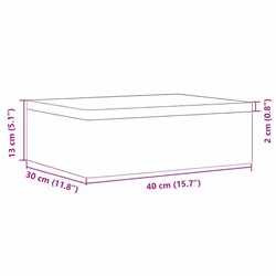 vidaXL Wooden Box Storage Box Wooden Crate Treasure Chest Solid Wood Pine - natural, 40 x 30 x 13 cm