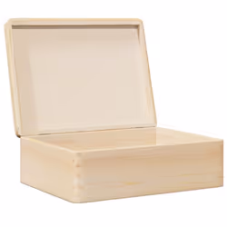 vidaXL Wooden Box Storage Box Wooden Crate Treasure Chest Solid Wood Pine - natural, 40 x 30 x 13 cm - Additional view 4