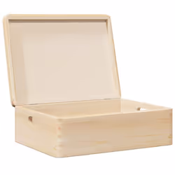 vidaXL Wooden Box Storage Box Wooden Crate Treasure Chest Solid Wood Pine - natural, 40 x 30 x 13 cm - Additional view 4