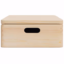 vidaXL Wooden Box Storage Box Wooden Crate Treasure Chest Solid Wood Pine - natural, 40 x 30 x 13 cm - Additional view 5