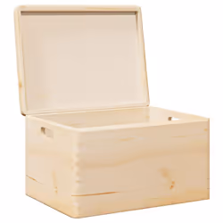 vidaXL Wooden Box Storage Box Wooden Crate Treasure Chest Solid Wood Pine - With lid and handles - Additional view 4