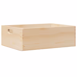 vidaXL Wooden Box Storage Box Wooden Crate Treasure Chest Solid Wood Pine - natural, 40 x 30 x 13 cm