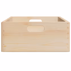 vidaXL Wooden Box Storage Box Wooden Crate Treasure Chest Solid Wood Pine - natural, 40 x 30 x 13 cm - Additional view 4