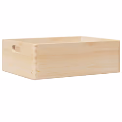 vidaXL Wooden Box Storage Box Wooden Crate Treasure Chest Solid Wood Pine - natural, 40 x 30 x 13 cm - Additional view 5