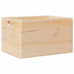 vidaXL Wooden Box Storage Box Wooden Crate Treasure Chest Solid Wood Pine - natural, 40 x 30 x 23 cm
