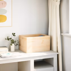 vidaXL Wooden Box Storage Box Wooden Crate Treasure Chest Solid Wood Pine - natural, 40 x 30 x 23 cm