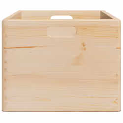 vidaXL Wooden Box Storage Box Wooden Crate Treasure Chest Solid Wood Pine - natural, 40 x 30 x 23 cm - Additional view 4