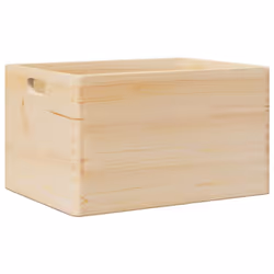 vidaXL Wooden Box Storage Box Wooden Crate Treasure Chest Solid Wood Pine - natural, 40 x 30 x 23 cm - Additional view 5