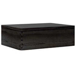 vidaXL Wooden Box Storage Box Wooden Crate Treasure Chest Solid Wood Pine - black, 40 x 30 x 13 cm