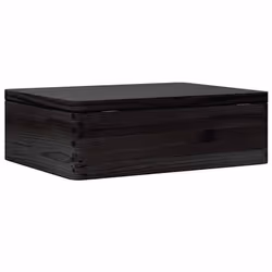 vidaXL Wooden Box Storage Box Wooden Crate Treasure Chest Solid Wood Pine - black, 40 x 30 x 13 cm - Additional view 6