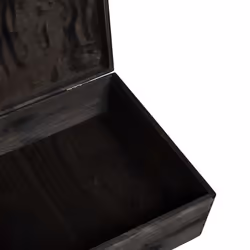 vidaXL Wooden Box Storage Box Wooden Crate Treasure Chest Solid Wood Pine - black, 40 x 30 x 13 cm - Additional view 7