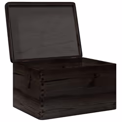 vidaXL Wooden Box Storage Box Wooden Crate Treasure Chest Solid Wood Pine - black, 40 x 30 x 23 cm - Additional view 4