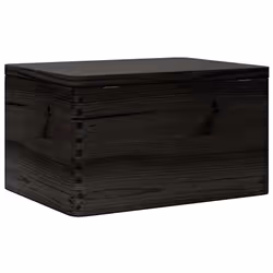 vidaXL Wooden Box Storage Box Wooden Crate Treasure Chest Solid Wood Pine - black, 40 x 30 x 23 cm - Additional view 6
