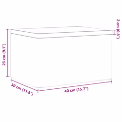 vidaXL Wooden Box Storage Box Wooden Crate Treasure Chest Solid Wood Pine - black, 40 x 30 x 23 cm - Additional view 8