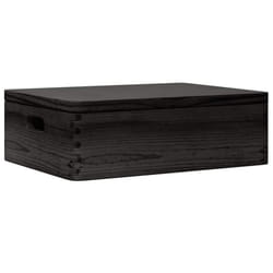 vidaXL Wooden Box Storage Box Wooden Crate Treasure Chest Solid Wood Pine - black, 40 x 30 x 13 cm