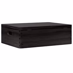 vidaXL Wooden Box Storage Box Wooden Crate Treasure Chest Solid Wood Pine - black, 40 x 30 x 13 cm - Additional view 6