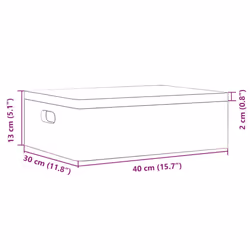 vidaXL Wooden Box Storage Box Wooden Crate Treasure Chest Solid Wood Pine - black, 40 x 30 x 13 cm - Additional view 8