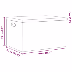 vidaXL Wooden Box Storage Box Wooden Crate Treasure Chest Solid Wood Pine - black, 40 x 30 x 23 cm