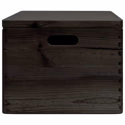 vidaXL Wooden Box Storage Box Wooden Crate Treasure Chest Solid Wood Pine - black, 40 x 30 x 23 cm - Additional view 5