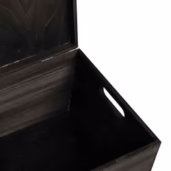 vidaXL Wooden Box Storage Box Wooden Crate Treasure Chest Solid Wood Pine - black, 40 x 30 x 23 cm - Additional view 7