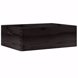 vidaXL Wooden Box Storage Box Wooden Crate Treasure Chest Solid Wood Pine - black, 40 x 30 x 13 cm