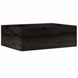 vidaXL Wooden Box Storage Box Wooden Crate Treasure Chest Solid Wood Pine - black, 40 x 30 x 13 cm