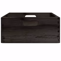 vidaXL Wooden Box Storage Box Wooden Crate Treasure Chest Solid Wood Pine - black, 40 x 30 x 13 cm - Additional view 4