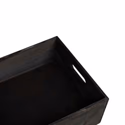 vidaXL Wooden Box Storage Box Wooden Crate Treasure Chest Solid Wood Pine - black, 40 x 30 x 13 cm - Additional view 6