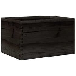 vidaXL Wooden Box Storage Box Wooden Crate Treasure Chest Solid Wood Pine - black, 40 x 30 x 23 cm