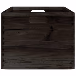 vidaXL Wooden Box Storage Box Wooden Crate Treasure Chest Solid Wood Pine - black, 40 x 30 x 23 cm - Additional view 4