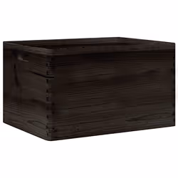 vidaXL Wooden Box Storage Box Wooden Crate Treasure Chest Solid Wood Pine - black, 40 x 30 x 23 cm - Additional view 5