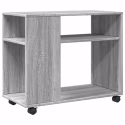 vidaXL Side Table with Wheels Hall Tea End Table Sofa Table Engineered Wood - grey sonoma