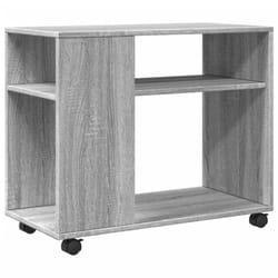 vidaXL Side Table with Wheels Hall Tea End Table Sofa Table Engineered Wood - grey sonoma