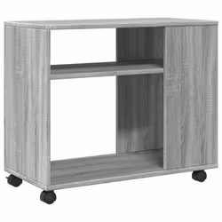 vidaXL Side Table with Wheels Hall Tea End Table Sofa Table Engineered Wood - grey sonoma - Additional view 6