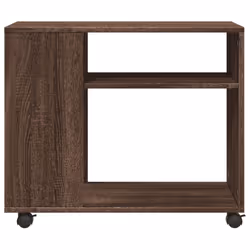 vidaXL Side Table with Wheels Hall Tea End Table Sofa Table Engineered Wood - brown oak - Additional view 4
