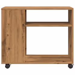 vidaXL Side Table with Wheels Hall Tea End Table Sofa Table Engineered Wood - oak - Additional view 4