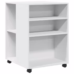 vidaXL Side Table with Wheels End Sofa Table Engineered Wood - white