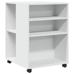 vidaXL Side Table with Wheels End Sofa Table Engineered Wood - white