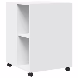 vidaXL Side Table with Wheels End Sofa Table Engineered Wood - white - Additional view 5