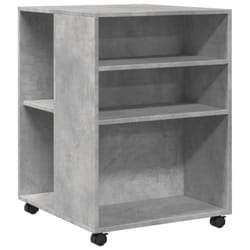 vidaXL Side Table with Wheels End Sofa Table Engineered Wood - concrete grey