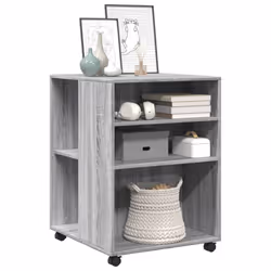 vidaXL Side Table with Wheels End Sofa Table Engineered Wood - grey sonoma