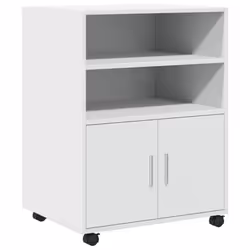 vidaXL Rolling Cabinet Mobile Filing Cabinet Storage Cabinet Engineered Wood - white