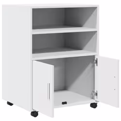 vidaXL Rolling Cabinet Mobile Filing Cabinet Storage Cabinet Engineered Wood - white - Additional view 6