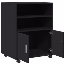 vidaXL Rolling Cabinet Mobile Filing Cabinet Storage Cabinet Engineered Wood - black - Additional view 6