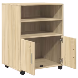 vidaXL Rolling Cabinet Mobile Filing Cabinet Storage Cabinet Engineered Wood - sonoma oak - Additional view 6