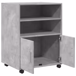 vidaXL Rolling Cabinet Mobile Filing Cabinet Storage Cabinet Engineered Wood - concrete grey - Additional view 6